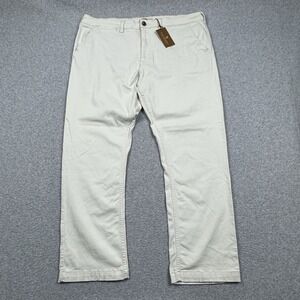 Elliot Mulryan Pants Mens 38x30 Beige Flat Front Chino Straight Stretch Casual